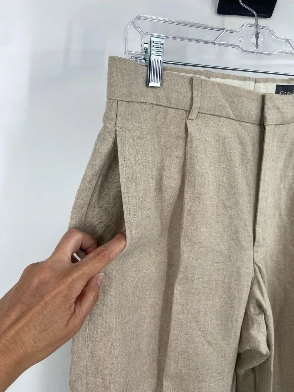 Eddie Bauer Men's Beige Linen‎ Blend Dress Pants
